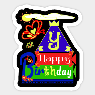 Happy Birthday Alphabet Letter (( Y )) You are the best today Sticker